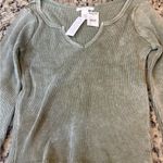 Full Tilt  Olive Ribbed Long Sleeve Top Photo 1
