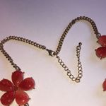 Floral Pink Melon Color Boho Retro Statement Necklace Photo 6