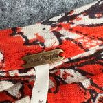 Free People Say The Word Crop Top XS Ruby Red Floral Ruched V Neck Boho Chic Photo 11