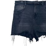 Good American  Bombshell Shorts 10/30 Black High Rise Raw Hem Denim Cutoffs Photo 2