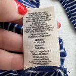 Free People We The S Small Hong Kong Henley Top Navy Striped Raw Hem Boho Beachy Photo 8