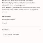 SANDRINE ROSE BY FREE PEOPLE FRENCH WORKER JEANS SOFT COTTON LINEN | 28 Tan Photo 8