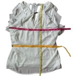 Cache  White Ruffle Flutter Halter Keyhole Top Blouse Sleeveless Size Medium NWT Photo 11