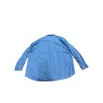 Vintage Lets Quizz Again Denim Shirt Women XL Coffee Cup Embroidery Button Up Blue Photo 5