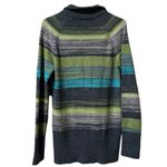 Eddie Bauer Women Size Medium Full Zip Cardigan Sweater Stretch Stripe Classic Photo 1