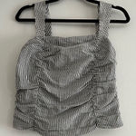 Anthropologie Pilcro Seersucker Stripe Ruched Square Neck Tank Top Size Small Photo 0