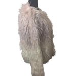 Stradivarius  Faux Fur Jacket Shaggy Ombre Pink Cream USA M Y2K Aesthetic Photo 3