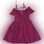 Free People  HAPPY WITH YOU SMOCKED TIERED MINI DRESS IN pink plum xs Photo 2