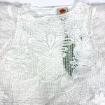 Farm Rio  Guipure Lace Crop Top Blouse Short Sleeve White Large NWT Photo 13