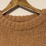 Aerie  Oversized Crewneck Sweater Size Small Brown Tan Wool Blend Chunky Knit Photo 2