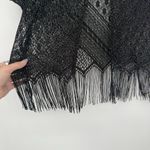 Sharade of California Vintage Black Fringe Overlay Metallic Top Size 8 Photo 2