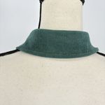 Kollyy Halter Crop Top‎ Blouse Blue Button Front Size Medium Green Collar Photo 5