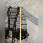 Christopher & Banks  Black and White Fringed Western Cardigan Sweater Photo 6