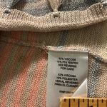 Joseph A  Heathered Pastel Stripe Lightweight Tassel Fringe Sweater Size Medium Photo 4