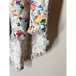 Umgee Linen Blend Floral Midi Dress Womens Sz S Boho Raw Hem Fringe Western Photo 2