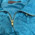 Mureli women's XL blue all over floral 100% silk full zip button windbreaker Photo 7