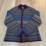 Woolrich Purple Multicolor Patterned Zip Up Sweater Photo 0