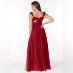Azazie NWT  METZ Scarlet‎ A-Line Sweetheart Ruched Chiffon Dress SIZE 4 A4 Photo 1