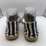 J.Crew  Striped Espadrilles Flats Pull On White Blue Size 8 Coastal summer Photo 3