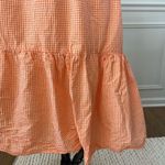 Sim & Sam  Nordstrom Orange Gingham Micro Check Bare Midriff Midi Dress L Photo 4