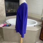 Steve Fabrikant Wool Blend V Neck Knit Sweater Purple wool Blue Medium Photo 1