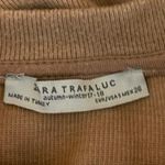 ZARA  Tan Short Sleeve Pearl Beaded Embellished Knit T Shirt Tee Top Size S Photo 3