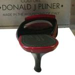 Donald Pliner Red Patent Leather Slide Shoe New Rhinestone Peace Sign NWT $275 Size 6 Photo 4