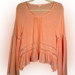 E & M  Light Coral Bell Sleeve Women's Blouse‎ Photo 0