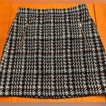 Loft  Navy Blue Wool Blend Houndstooth Tweed Zip Pocket Mini‎ Skirt Size 0 Photo 1