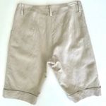 Elaine Kim Cupro Pleated, Cuffed Shorts in Taupe Size 2 Tan Photo 5