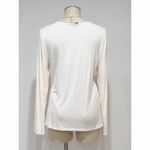 Thalia Sodi  Women's Cream V-neck Long Sleeve Cinch Front Rhinestone Top Size L Photo 3