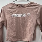 Gymshark  Pink Beige Cropped Ruched Tie Up Ribbon‎ Long Sleeve Top Size M Photo 3