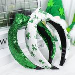 NWT 2Pk Sequin St Patrick’s Day Knotted Headbands Green Photo 2