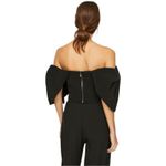 TOCCIN X RTR Puff Bow Sleeve Crop Top Black Taffeta Off Photo 6