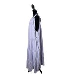 GabyGa Tiered Maxi Linen Dress Womens One Size Purple Cottagecore Festival Beach Photo 2