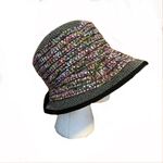 GRACE HATS BLACK & PINK CLOCHE STYLE COTTON & PAPER HAT Multiple Photo 5