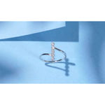 Boutique NEW Women's Bezel Set Simulated Diamond Platinum-Plated S925‎ Band Ring, Size 7 Photo 6