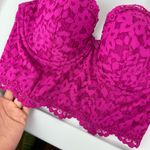 Victoria's Secret Victoria’s Secret Fuchsia Pink Lace Corset Bustier Sz 34DD Lined Demi Photo 8