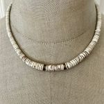 Vintage Natural Shell Heishi Necklace with Brass Accents Photo 1