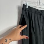 Massimo Dutti NWT Satin Trousers With Elastic Waistband Double Hem Dark Green 10 Photo 4