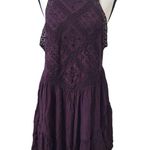 American Eagle  Outfitters AEO Hi-neck Crochet Dress Sz L Purple Photo 0