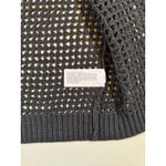 A New Day  Black Crochet Cardigan Large Button Front Knit Open Weave Sweater L Photo 9