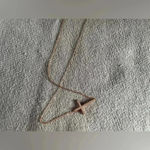 Diamond Cross Necklace silver with rose gold plating​​​ Photo 2