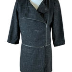 Silence + Noise  Moto Jacket Dress Gray Asymmetrical Zip Edgy Style S Photo 0