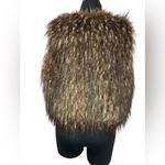 Shaggy faux fur vest animal print ski resort snow Brown Size M Photo 1