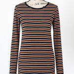 Michael Kors Women’s Striped Long Sleeve Top Size Small – Casual Knit Tee Photo 0