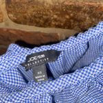 joe's jeans Joe's Blue Gingham Plaid One Shoulder Ruffle Tiered Top Women's Size XS Photo 3