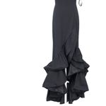 Betsy and Adam . Arielle Scuba Crepe Ruffle Slit Gown. Photo 8
