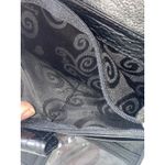 Brighton Black Leather Wallet Embossed Heart Details Croc Flap Convertible Photo 3