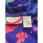 Victoria's Secret Vintage Blue Floral Semi Sheer Short Robe Kimono Size One Photo 5